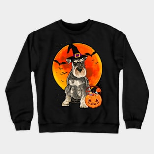 Dog Halloween Miniature Schnauzer Jack O Lantern Pumpkin Crewneck Sweatshirt